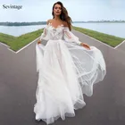 Платье свадебное кружевное в стиле бохо, с длинным рукавом