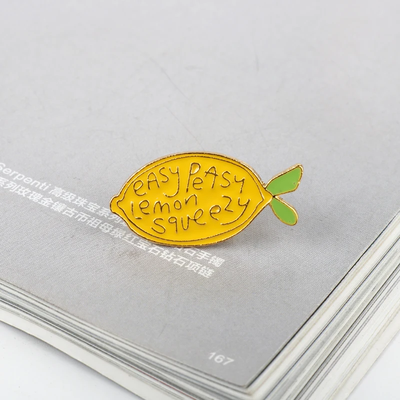 Мультяшные эмалевые Броши Easy Peasy лимонная выжималка Супер милые яркие желтые
