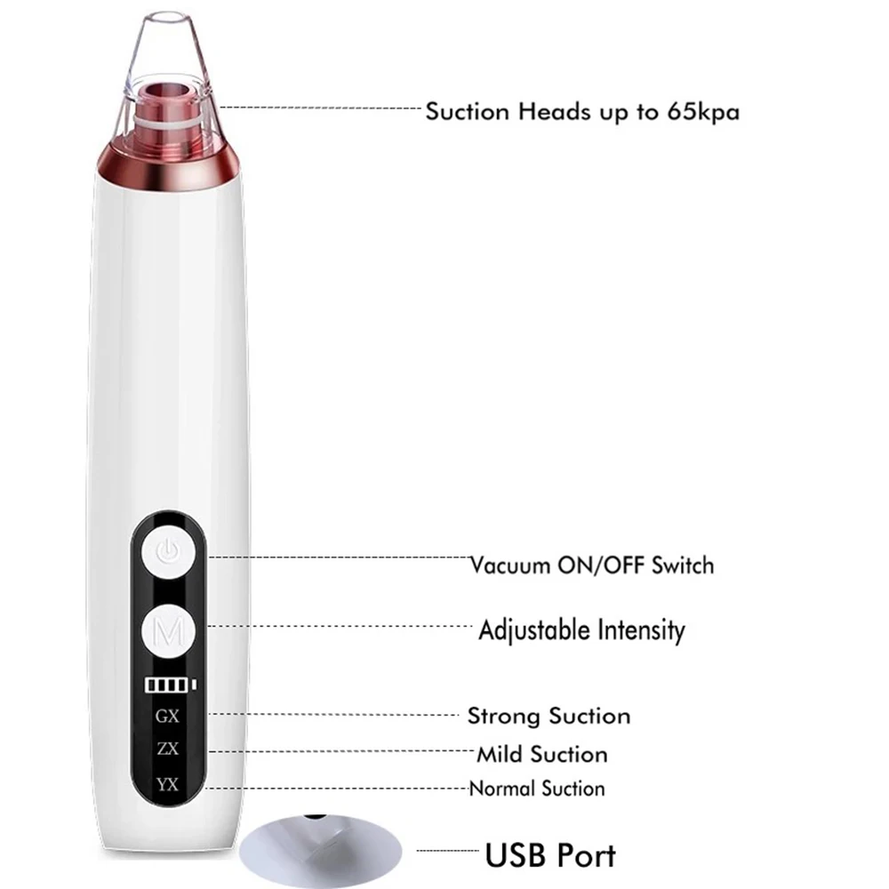 Инструмент для удаления угрей Электрический вакуумный удалитель носа лица