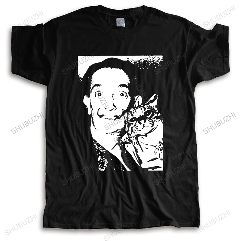 

Salvador Dali Cat Ocelot T-Shirt for Men Surrealism Painter Portrait Artist Novelty Cotton Tee Shirt cool Short Sleeve T Shirt