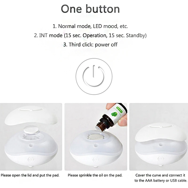 

Waterless Aroma Mini Diffuser Essential Oil Portable Nebulizer Aromatherapy Oil Diffusion For Home Two Connecting Power Mode Whi