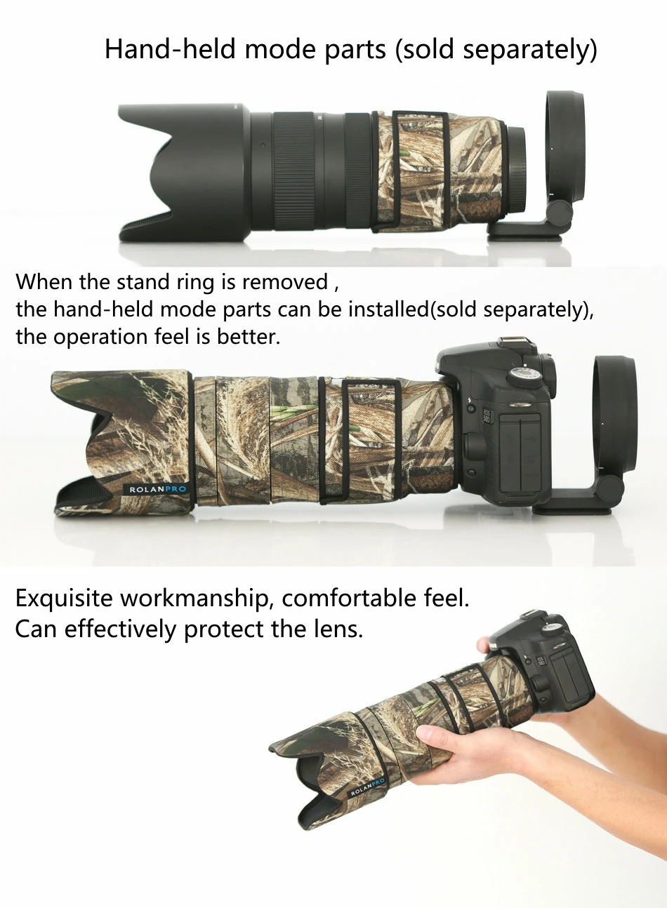 Водонепроницаемый камуфляжный чехол ROLANPRO для объектива дождевик Tamron SP 70 200 мм F/2 8