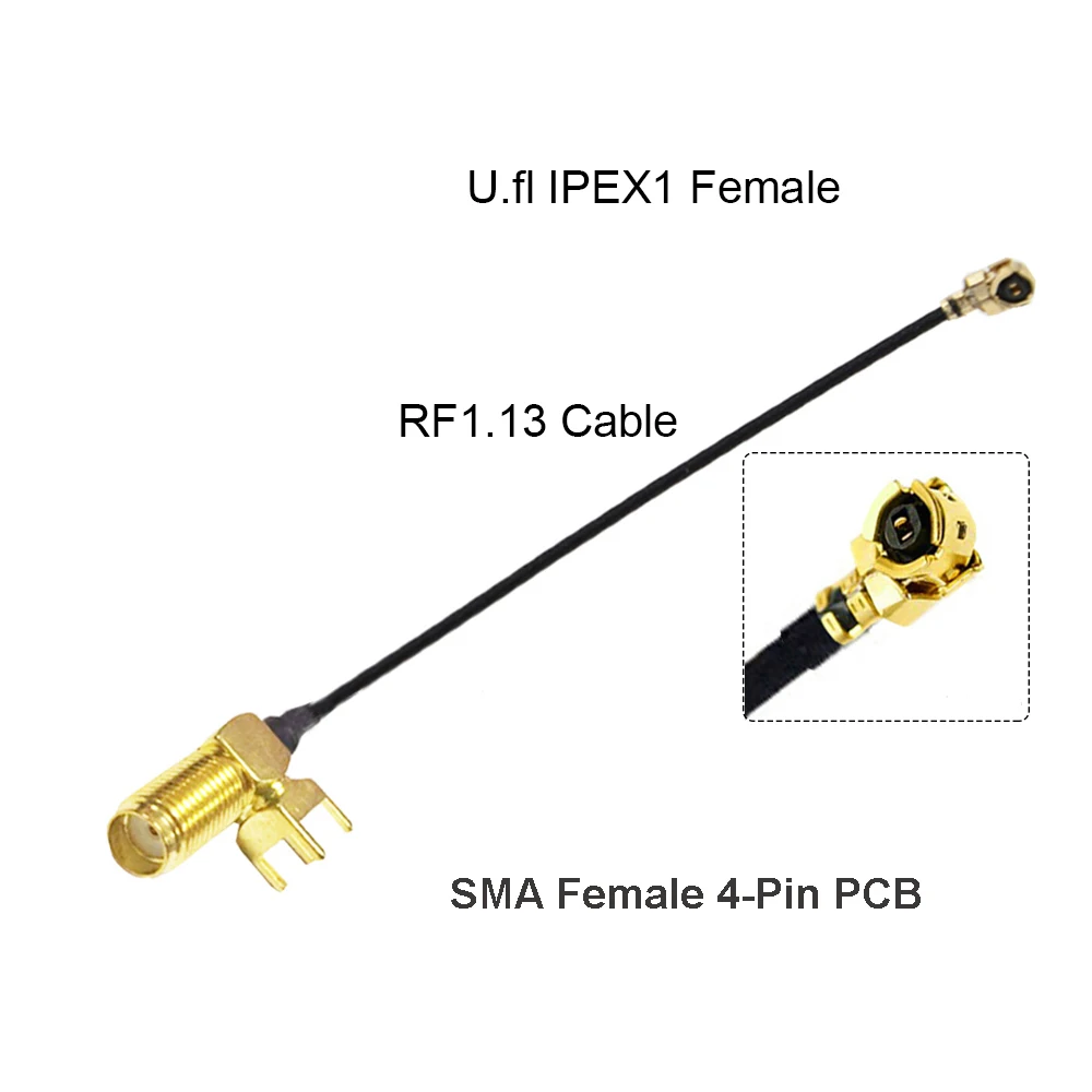 Кабель IPEX SMA Female печатная плата с креплением на панель u.FL IPX IPEX1 / IPEX4 UHF4 гнездовой
