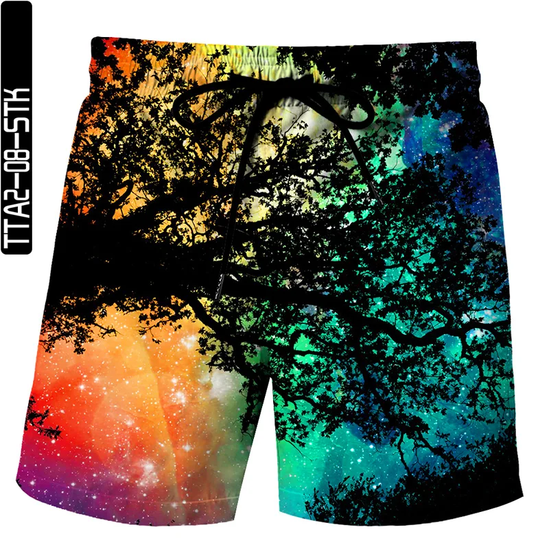 

Summer New 3D Ink Print Man Shorts Streetwear Casual Shorts Lovers Bermuda Beach Pants Oversized Size Urban Night Scene Elements