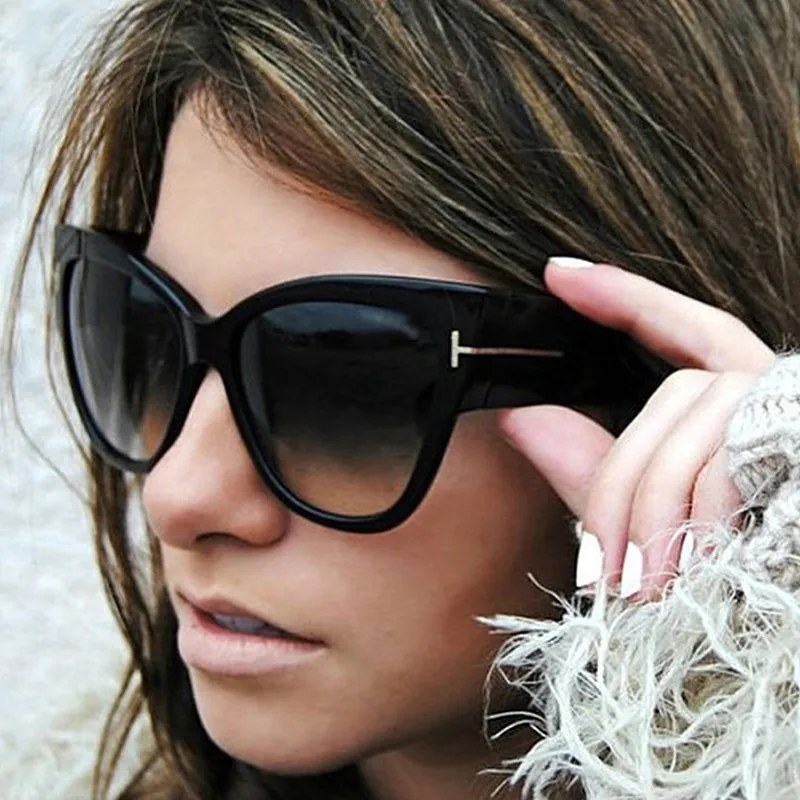 

Women Cat Eye Sunglasses Large Frame Gradient Lens Sun Glasses UV400