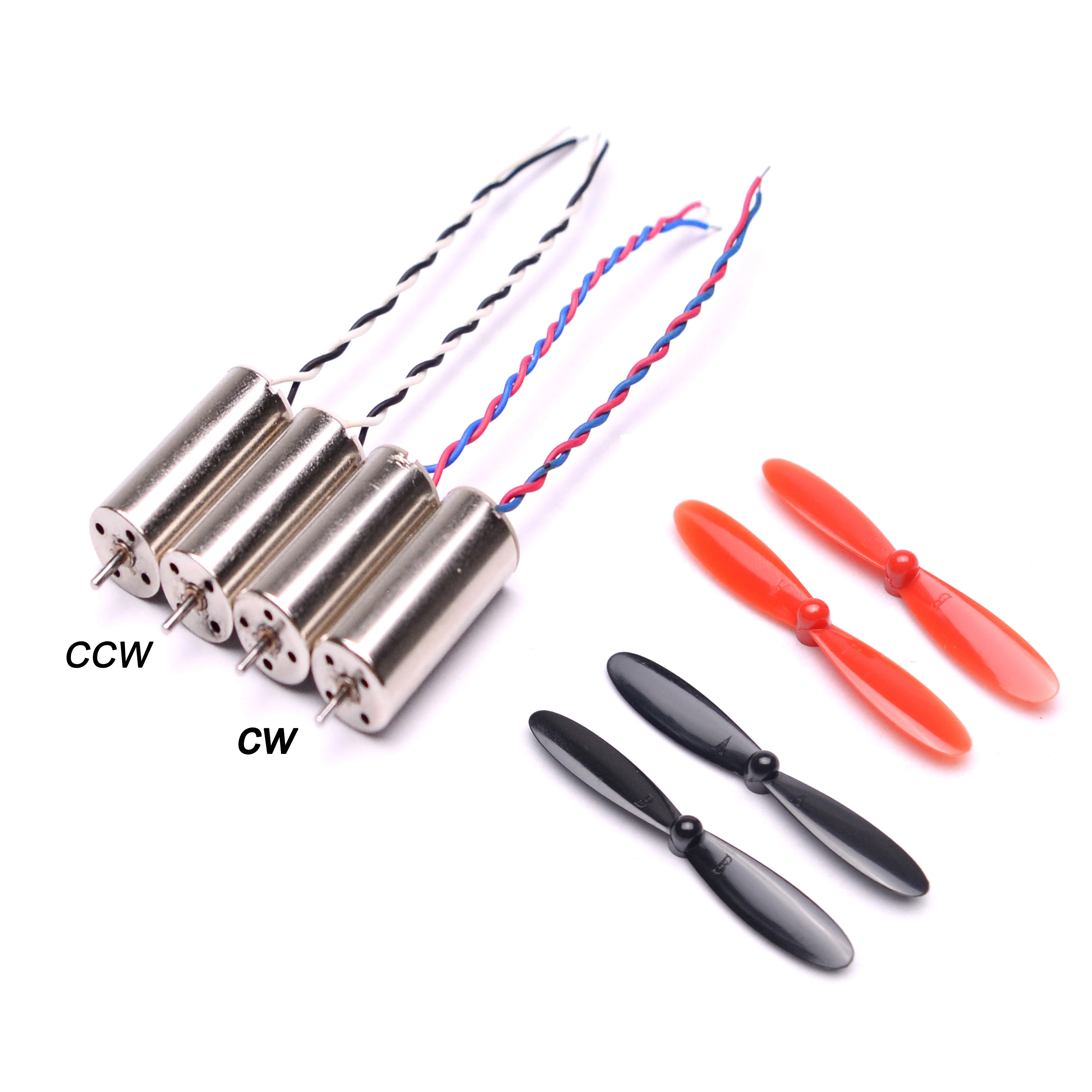 

4 PCS 8.5 x 20mm 8520 CW / CCW Coreless Motor + 10 pair 55mm Blade Propeller Prop For DIY Micro QX95 QX110 Quadcopter RC Drone