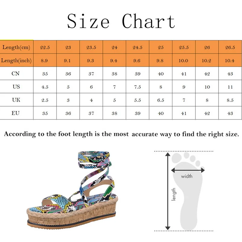 

2021Women Sandals Summer Ethnic Snake Print Fashion Casual Wedge Shoes Lace Up Lady Platform Beach Shoes Ladies Plus Size Sandal