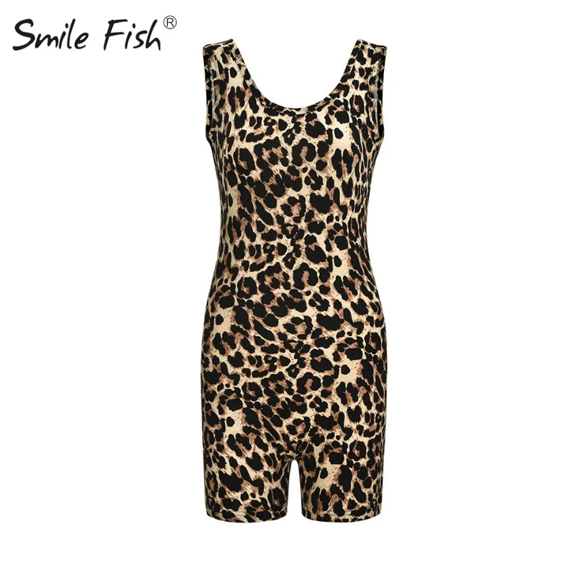 

Backless Shorts Club Skinny 2020 New Summer Rompers Snake Print Leopord Sexy Sleeveless Backless Tanks Jumpsuit Outwear G1429