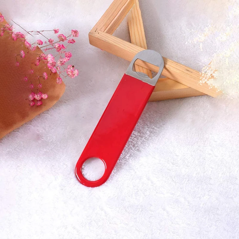 

3 Pcs 7Inch Bottle Opener Heavy-Duty Stainless Steel Beer Bottle Opener Solid and Durable (Red Black Blue)