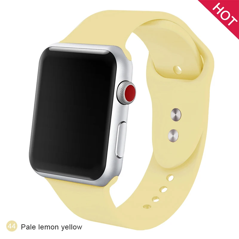 Ремешок для часов для Apple 38 мм 42 мм iWatch 5 ремешок 44 мм 40 мм Ремень спортивный силиконовый браслет часы аксессуары для Apple 5 4 3 2 1 - Цвет ремешка: 44