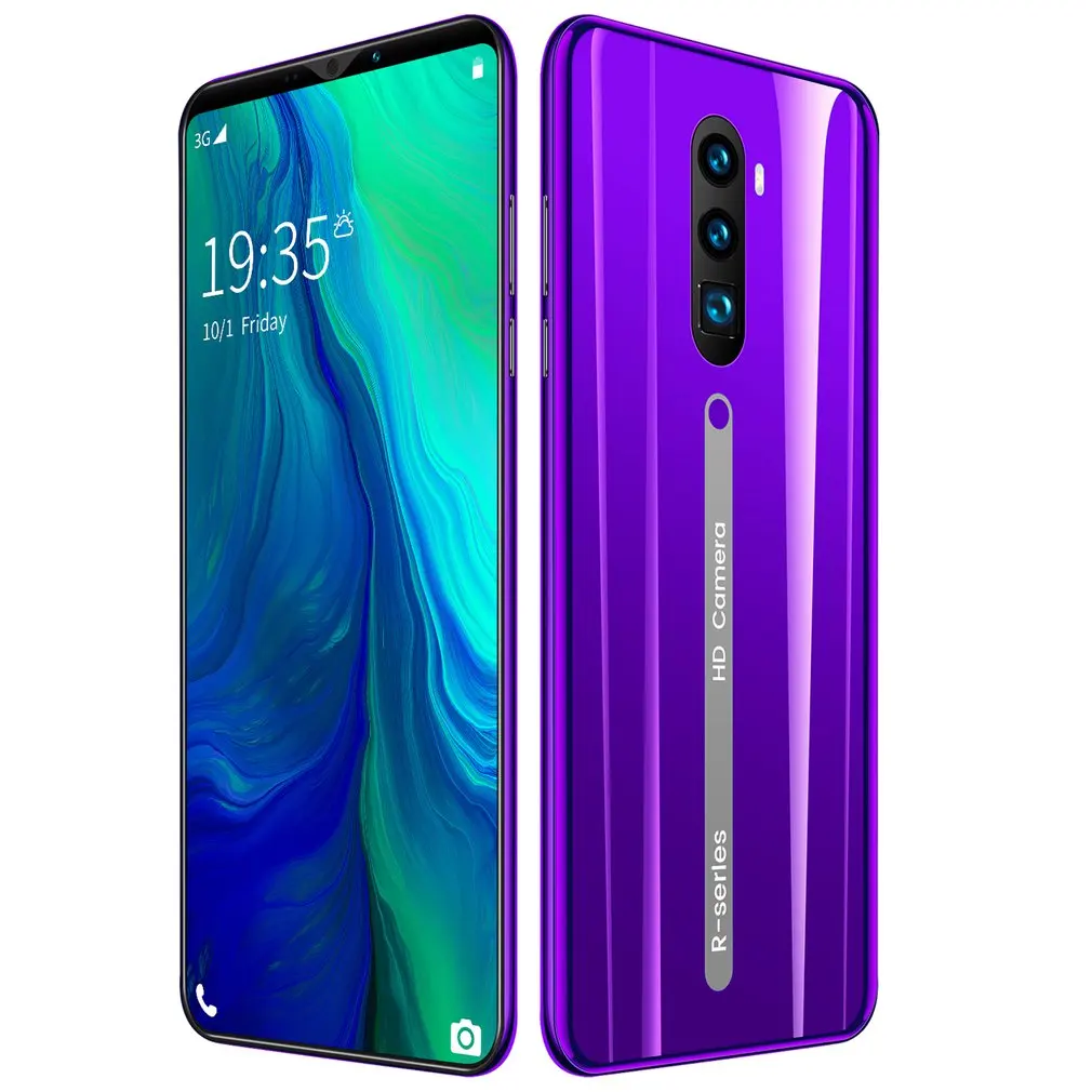 Смартфон Rino3 Pro 5 8 дюймовый экран Android фиолетовая Капля воды однотонный мобильный