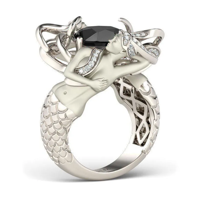 Акция! Женское кольцо из серебра 925 пробы с черным камнем-талисманом | Украшения и