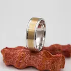 Плоское золотистое серебристое обручальное кольцо унисекс Ancl