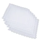 Белые носовые платки из 100% хлопка, квадратные носовые платки для мужчин и женщин, 26x27 см
