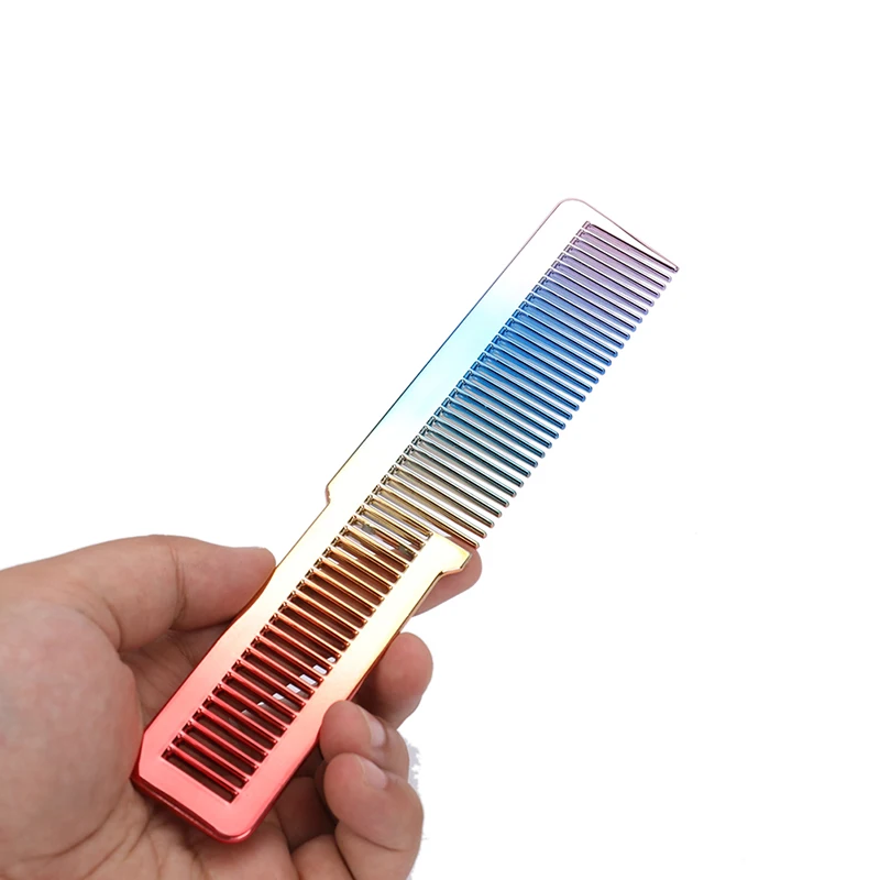 

Hair Salon Combs Brushes Electroplating Haircut Hairdresser Comb Colorful Rainbow Comb Portable Barber Hairdressing Tool