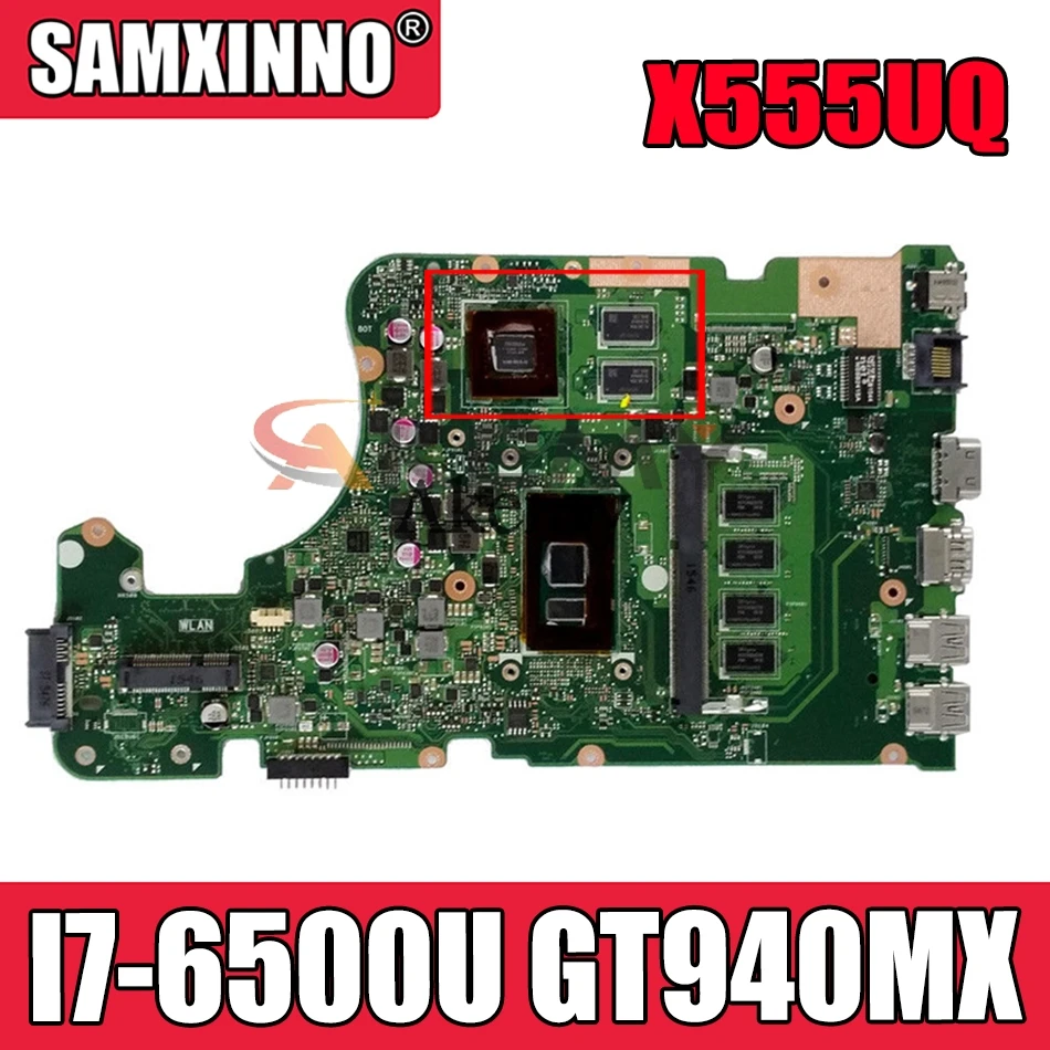 

Akemy X555UJ Laptop motherboard for ASUS X555UQ X555UB F555U X555U original mainboard 4GB-RAM I7-6500U GT940MX