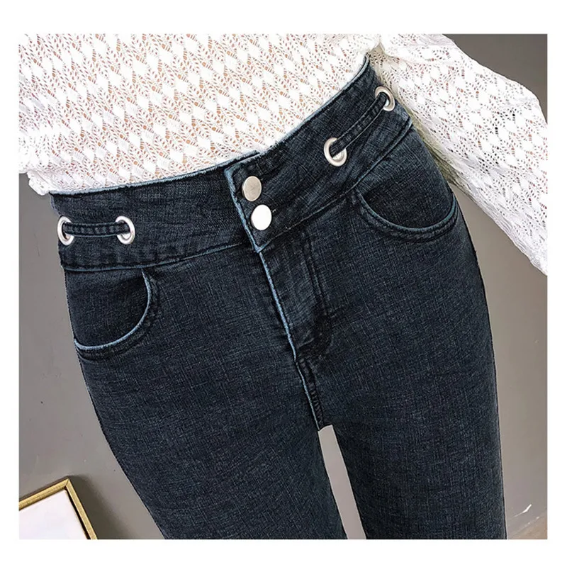 

JUJULAND jean jeans for women with high waist pants for women plus up large size skinny jeans woman denim modis streetwear 4233