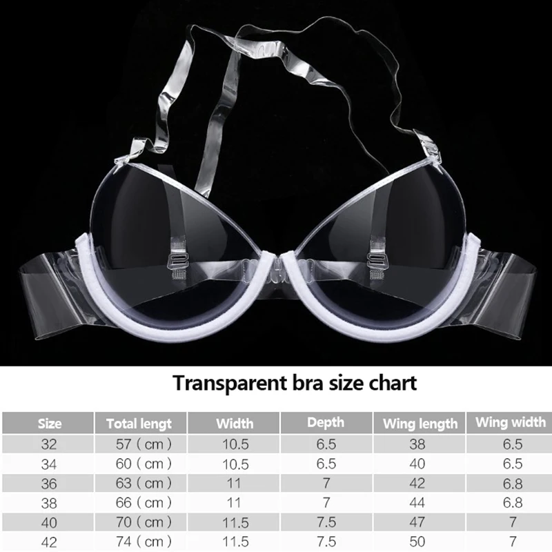 

Sexy Women 3/4 Cup Transparent Clear Push Up Bra Ultra-thin Strap Invisible Bras