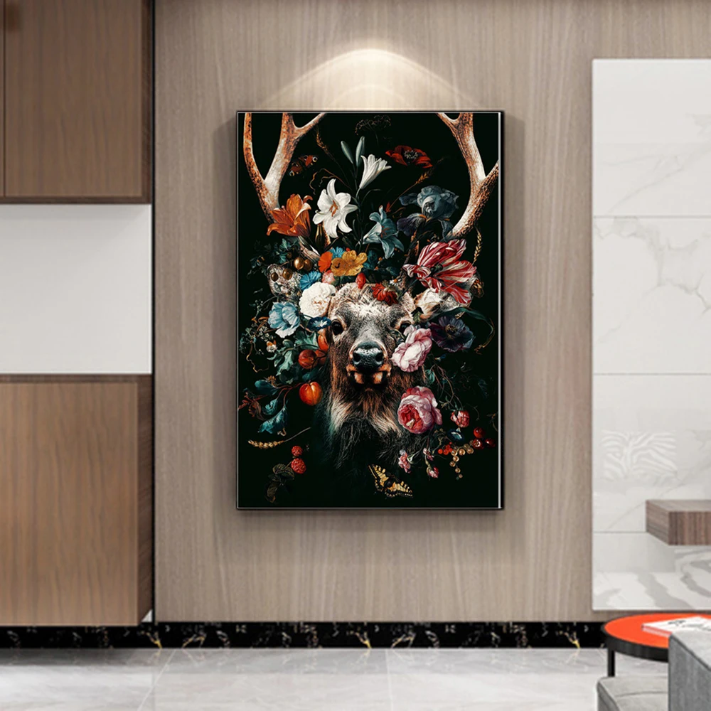 

Алмазная 5D картина «сделай сам», вышивка крестиком из квадратных/круглых страз с изображением оленя, цветка, бабочки, мозаика для декора ком...