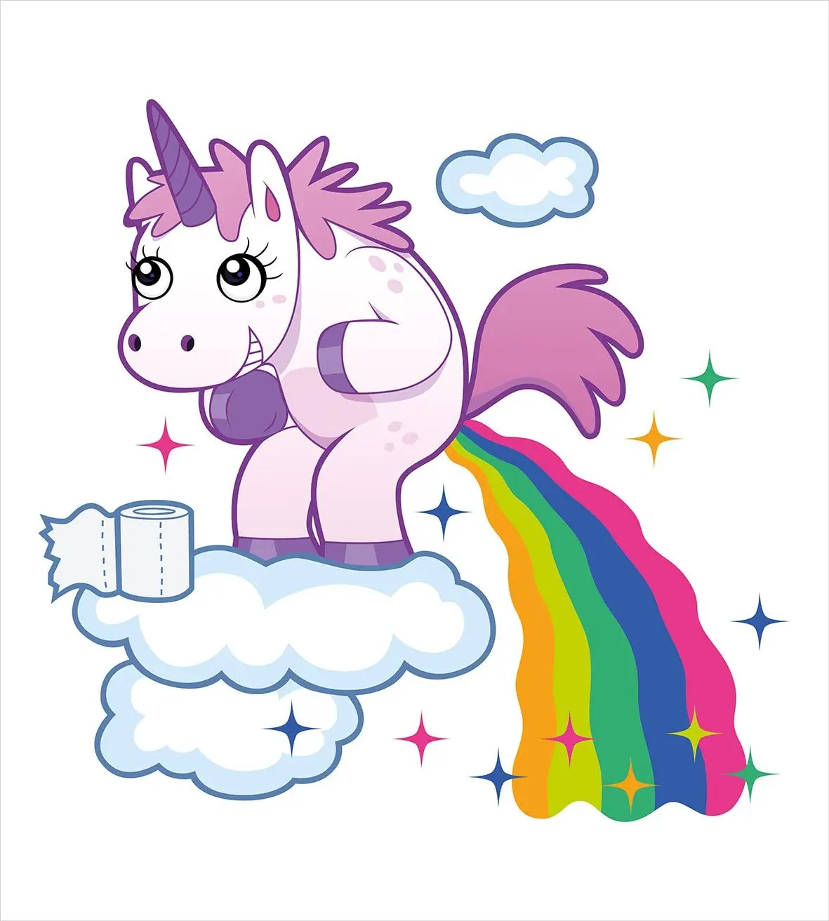 Набор постельного белья с рисунком единорога радуги и облаков | Дом сад