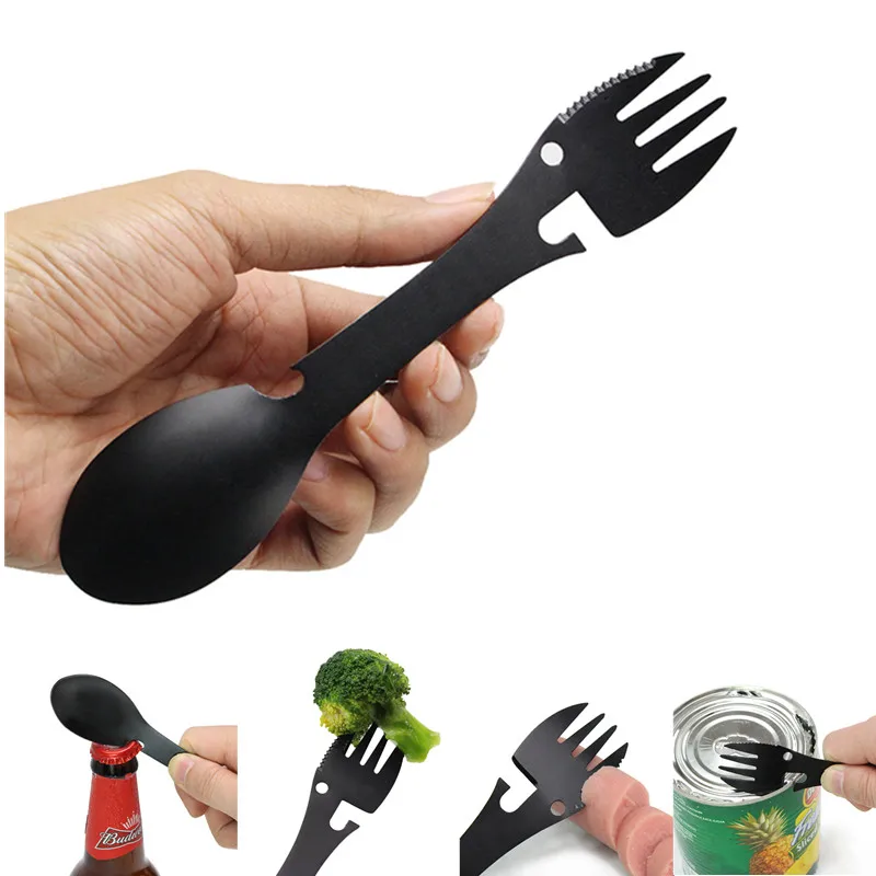 

2Pcs/pack Camping Cookware Portable Outdoor Cooker Pots and Pans Set for Backpacking Camping Picnic Spoon Fork Utensil Tableware