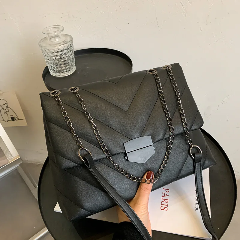 

V-line Crossbody Bag For Women 2021 Fashion Sac Uma principal bolsa feminina de ombro Mensageiro Bolsas e bolsas femininas com alça