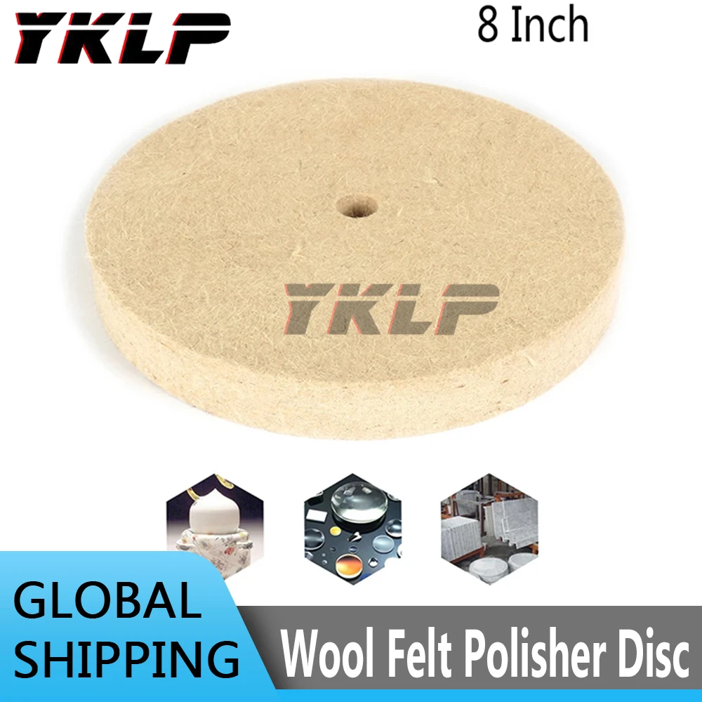 

200mm Wool Felt Polishing Buffing Round Wheel Wool Felt Polisher Disc Pad for Metal Marble Glass Ceramics