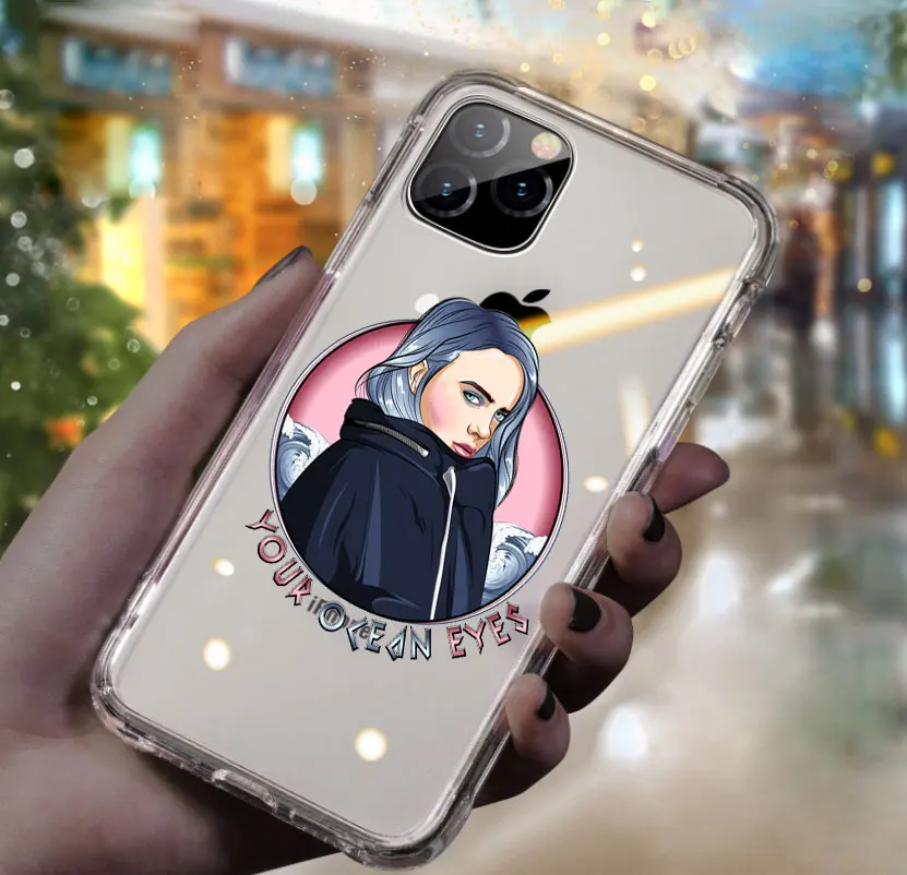 TPU A1050 Billie Eilish наклейки dont smile at me мультфильм чехол для телефона для iPhone 11 pro max 7 5S SE 6 6s 8 7 Plus X XR XS MAX Мягкий ТПУ чехол - Цвет: TPU A1050