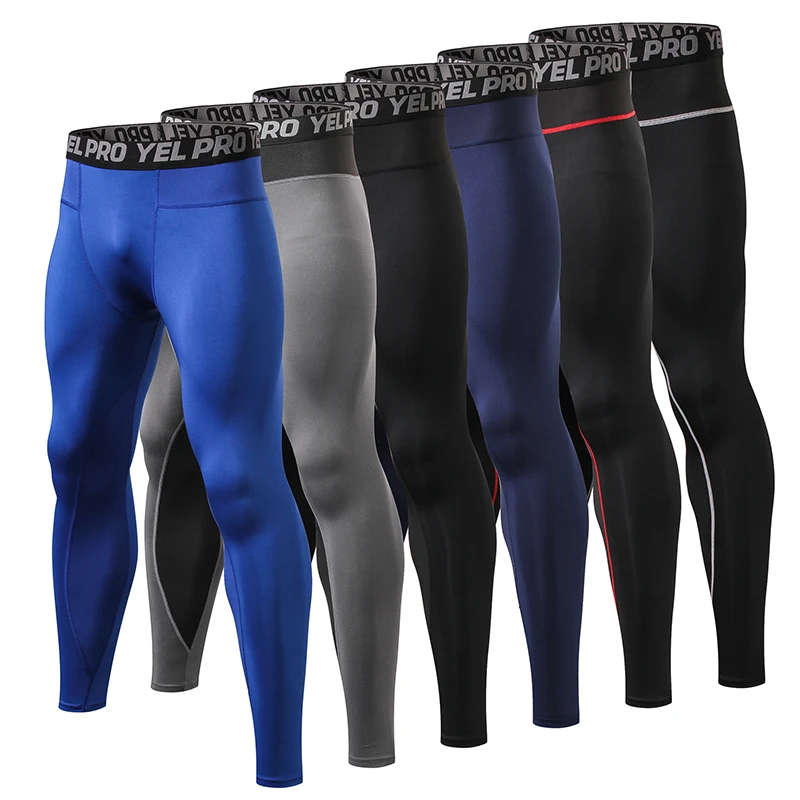 Quick Dry Running Compression Pants Tights Men Breathable Mesh Patchwork Sports Leggings Fitness Sportswear Gym Skinny Trousers