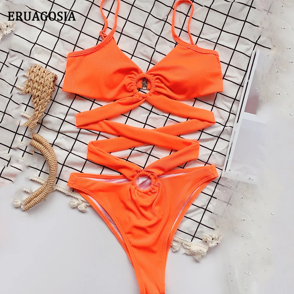 

Sexy Halter One Piece Swimsuit Push Up Women Swimwear Deep V Neck Bathing Suit Monokini Swim Beach Wear Brazilian Biquini 2020