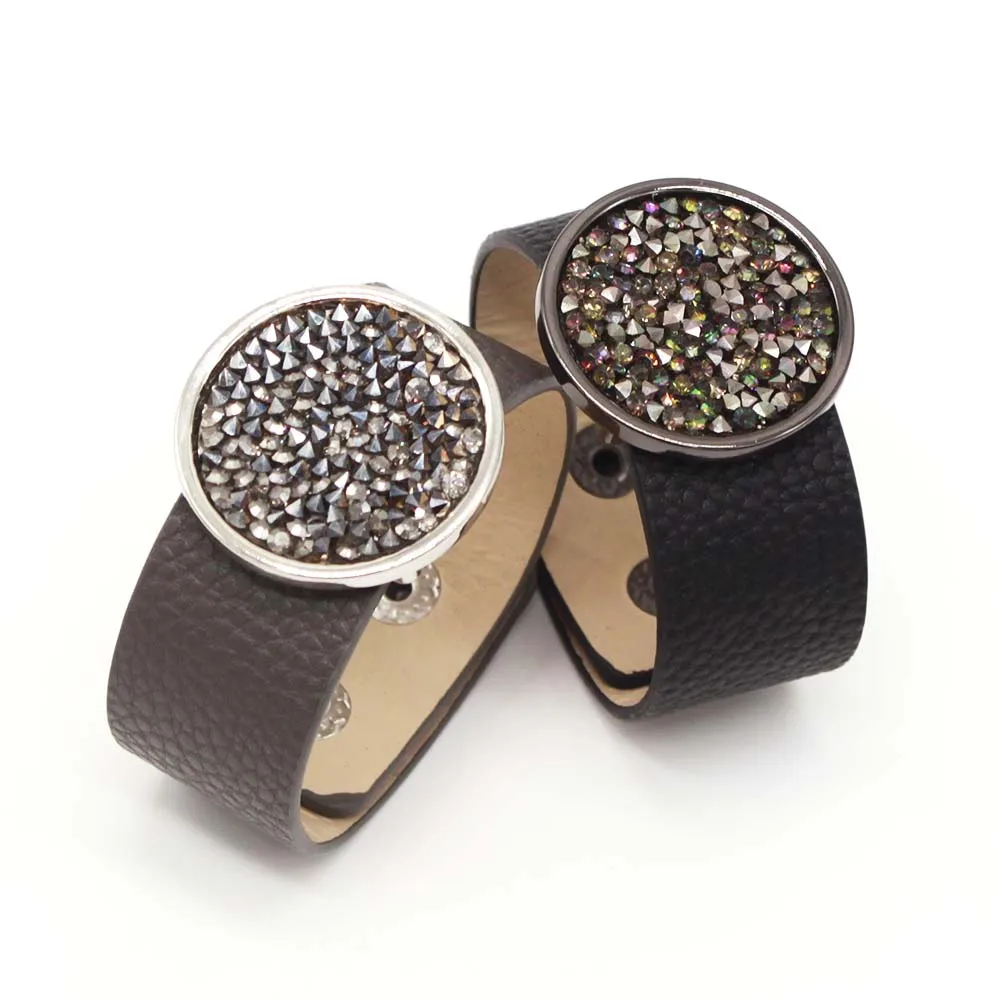 2021 новые модные простые кожаные браслеты для женщин классические металлические