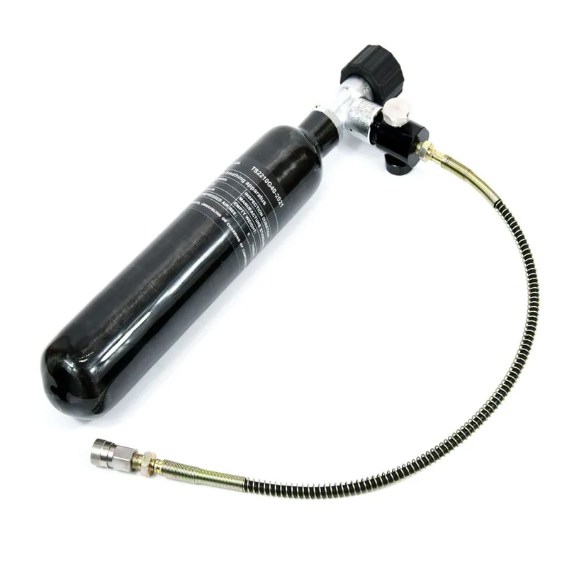 PCP Пейнтбольный бак 0.5L углеродное волокно обернутый цилиндр 4500 PSI M18* 1,5 - Цвет: black tank and valve