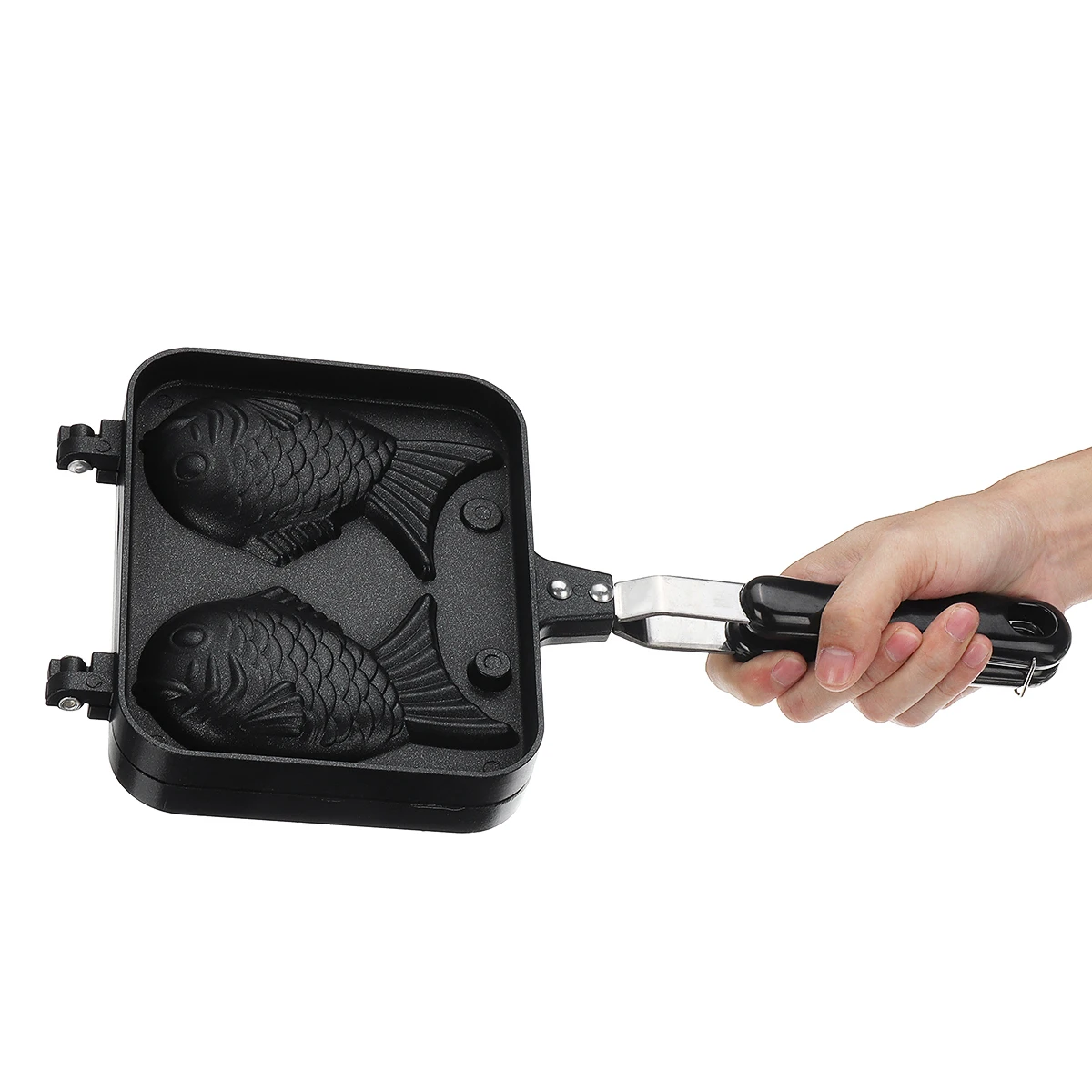 

2 Molds Taiyaki Fish Shaped Waffle Pan Maker Non-stick Buscuit Cake Bake Bakeware Home Kitchen DIY Dessert Cooking Pan Plate