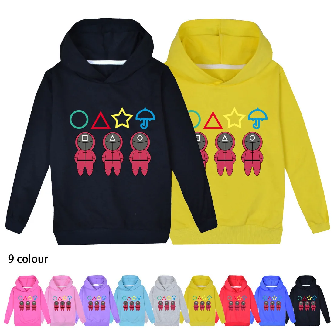 

New Squid Game Casual Pullover Kids Long Sleeved Child's Cartoon Printed Sweatshirts Teenagers Clothes Sport Hoodies Boys Girls
