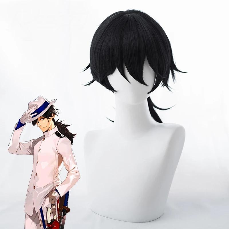 

Fate / GrandOrder FGO Sakamoto Ryoma black flipped horsetail cosplay wig