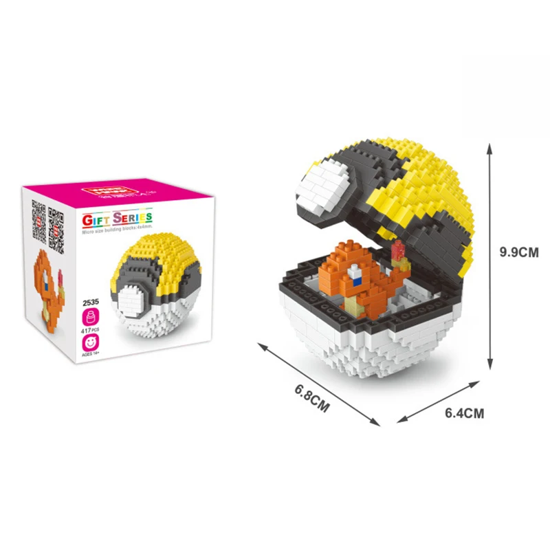 

DIY Mini Building Blocks 3D Micro Bricks Doll Gift Toy Pokemon Elf Ball Bulbasaur Caterpie Nidoran Porygon Doduo Raichu Squirtle
