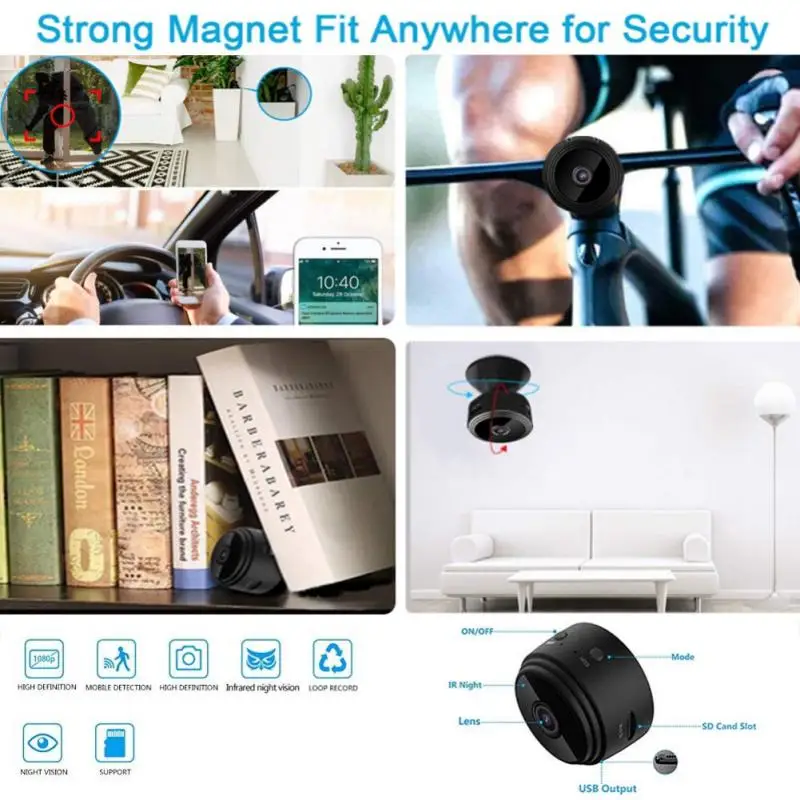 a9 1080p wireless wifi mini camera surveillance security camera night cam free global shipping