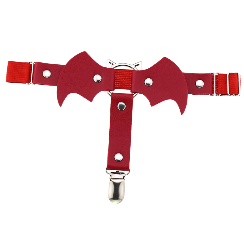 

Lady Punk Bat Wing PU Leather Garter Belt Harness Adjustable Suspender