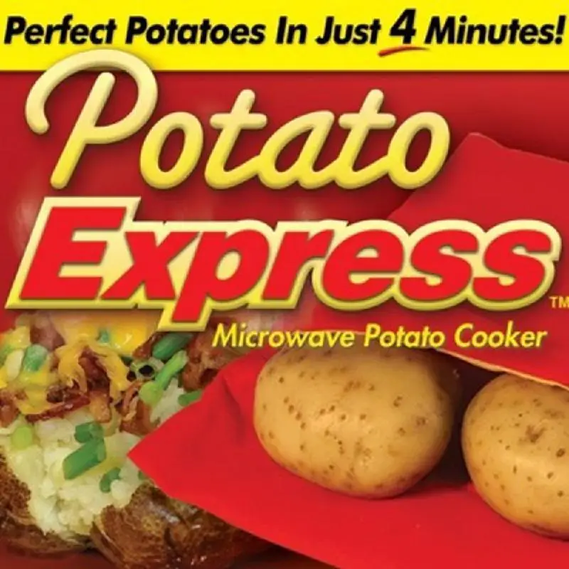 

5 Pcs/Lot Oven Microwave Baked Red Potato Bag For Quick Fast( cook 8 potatoes at once ) In Just 4 Minutes Washed Potato Bags