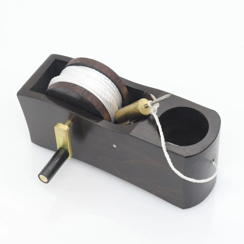 

Ebony Hand Crank Chalk Box with Metal Needle, Woodworking Carpenter Mini Ink Marker Fountain Chalk Line Carpenter Tool
