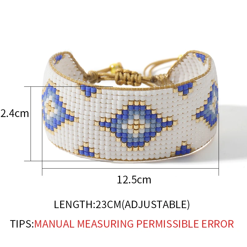 

YAUKIA Geometric Rhombus Miyuki Bracelet Ladies Bohemian Hand Woven Jewelry Mexican Style Send Friendship Gifts Wholesale