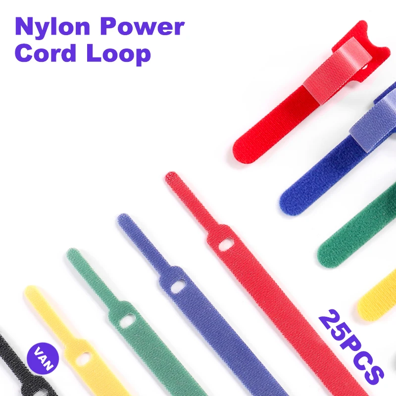 

25Pcs 150mm Needle/T-shaped Cable Ties Fastener Cable Nylon Power Cord Loop Tape Reusable Wire Organizer Cable Ties Power Cord