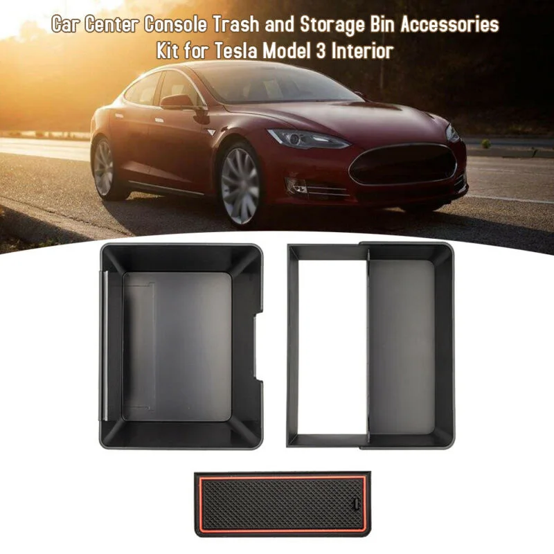 Автомобильный Центральный приставка 2 уровня ящик для хранения мусора Tesla Model 3