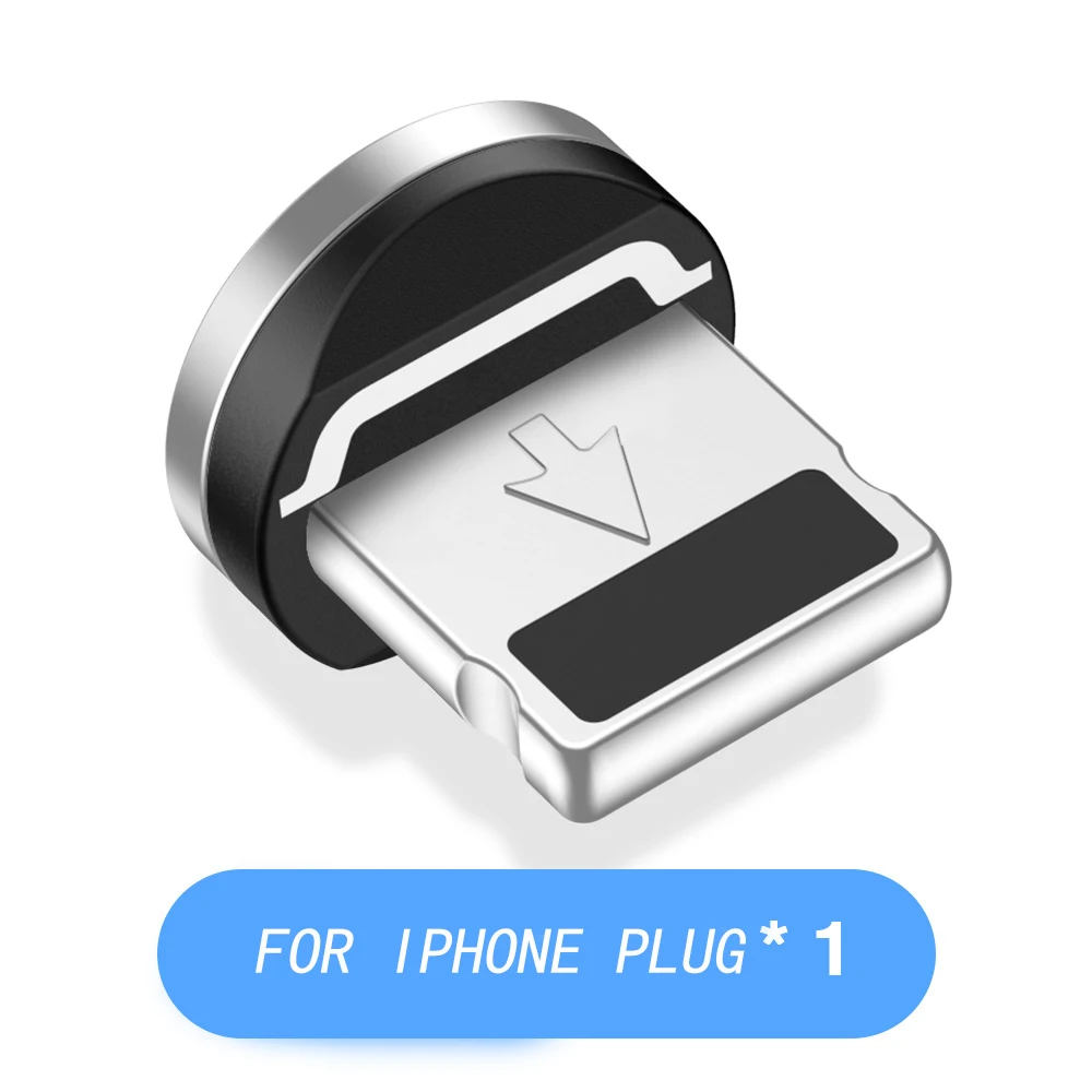Only plug for iPhone 1 м 2 м светодиодный магнитный 3 в 1 USB кабель для iPhone X 11 7 6 XR телефон type-C кабель для samsung huawei Xiaomi Micro usb кабель для зарядки - Цвет: Only plug for iPhone
