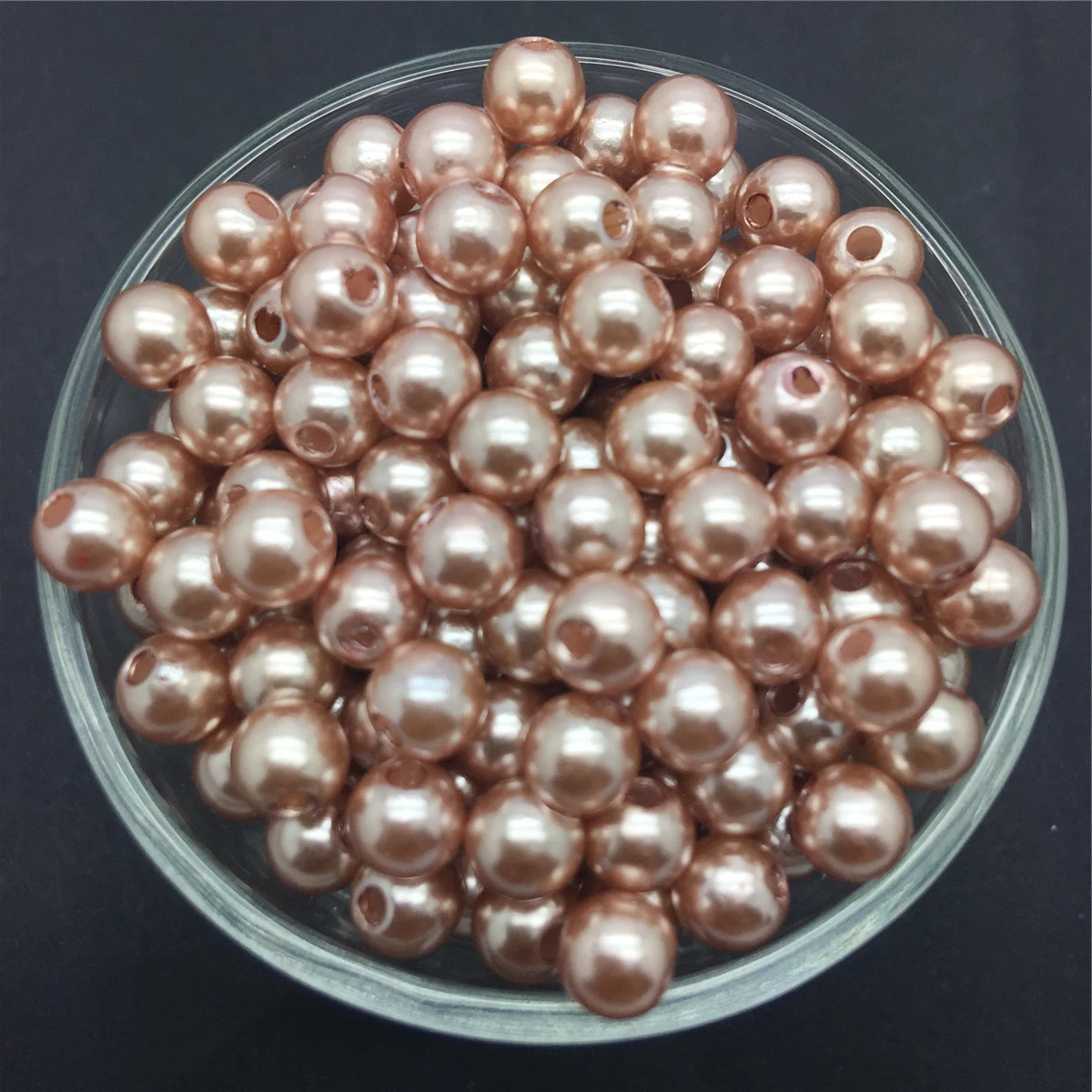 Lighe Brown Новинка 4 мм 6 мм 8 мм 10 мм акриловые круглые жемчужные бусины для изготовления ювелирных изделий - Цвет: Lighe Brown