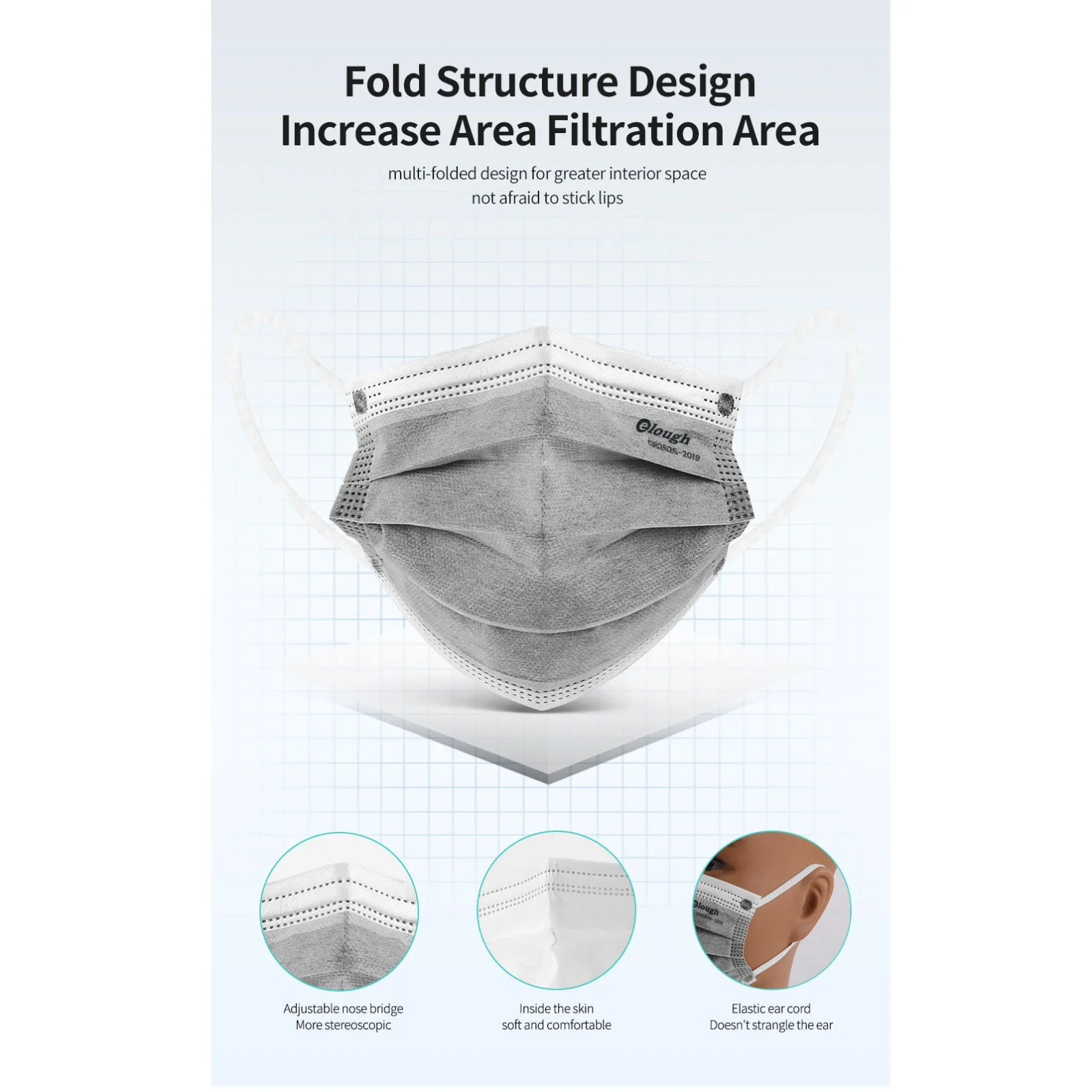 Маски одноразовые для взрослых маска с фильтром 5 слоев антипылевая дышащая 10 шт.