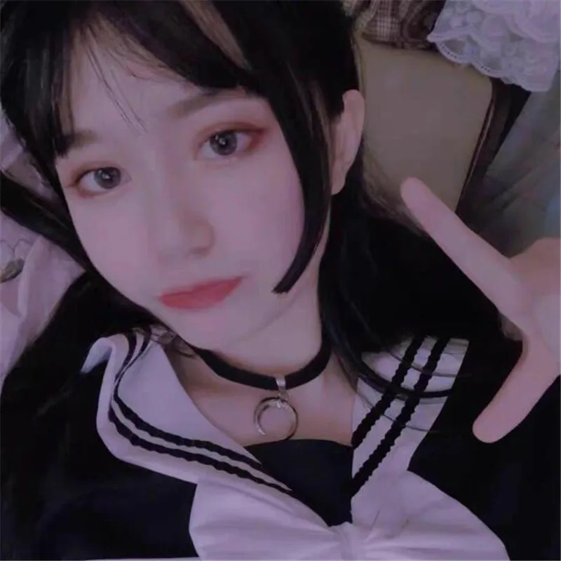 Женский Бархатный чокер ожерелье ручной работы с подвеской в виде Луны готика