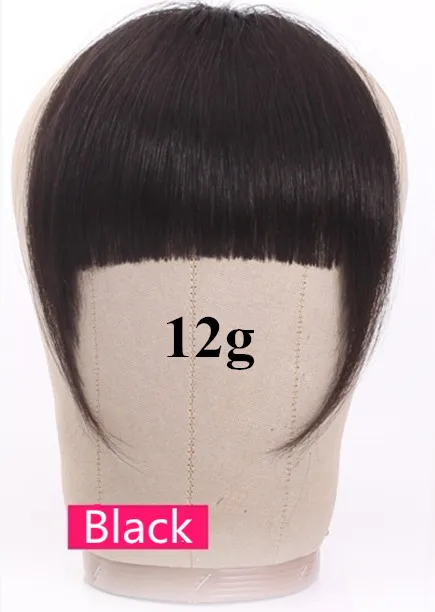 Black 12g temple Halo Lady beauty, блонд, человеческие волосы, челка, на заколках, для наращивания, не Реми, на заколках, бахрома, волосы, тупой срез, челка, 613 блонд, аккуратный взрыв - Цвет: Black 12g temple