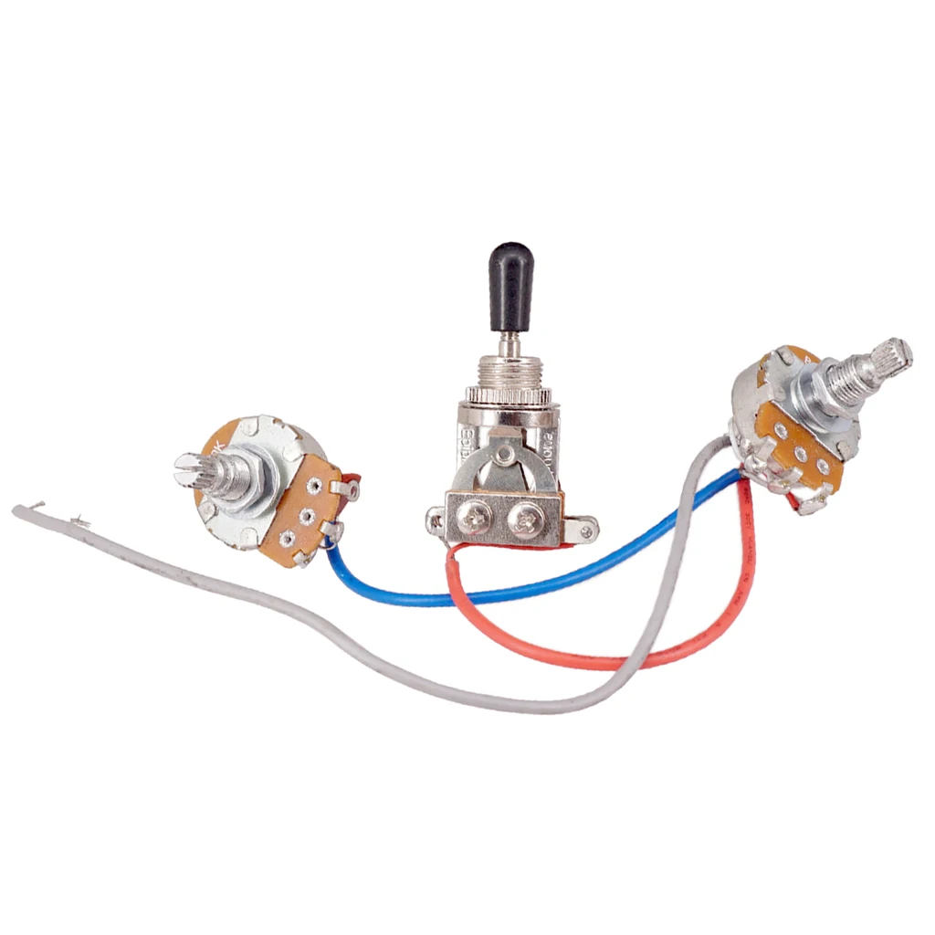 

Wiring Harness Kit 1 Volume And 1 Sound Pot 3 Way Switch for Electric Guitar Set