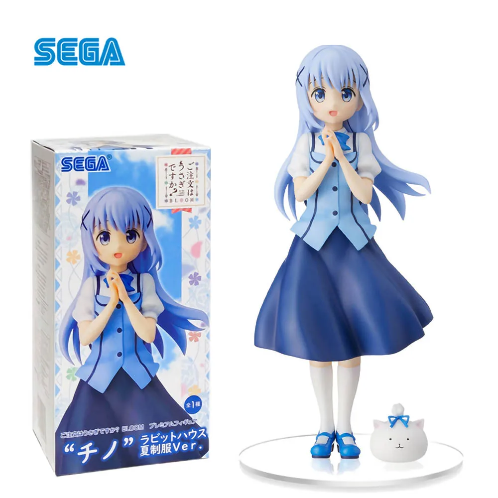 

20 см Оригинальные фигурки Sega из аниме Kafuu Chino-это заказ кролика Униформа кавайная кукла модели игрушки детские игрушки подарок